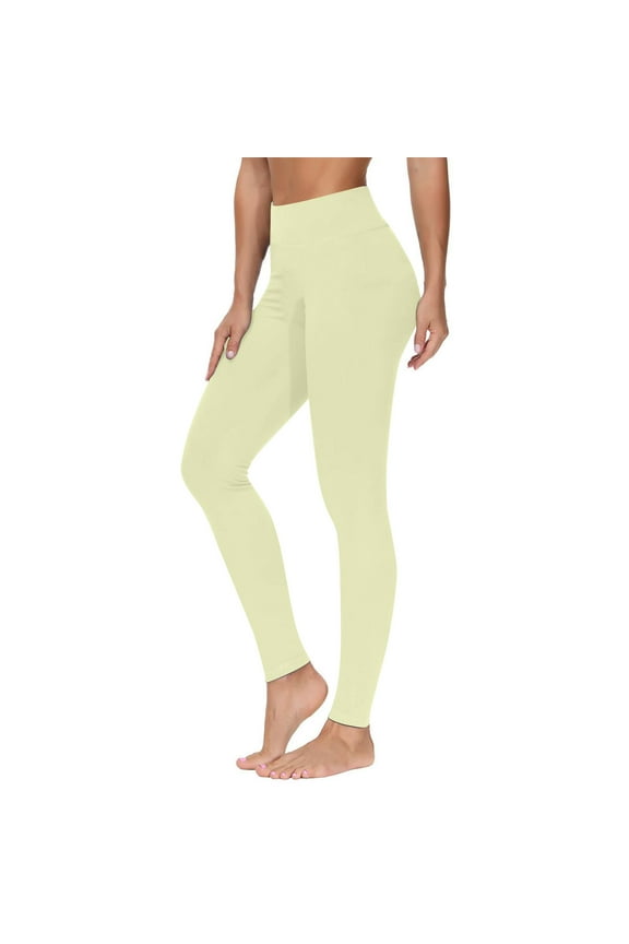 High Waisted Leggings for Women's Summer Soft Slim Tummy Control Solid Color Pants Ankle Length Lightweight Pants for Running Cycling Yoga(Beige,XL)