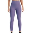 thumbnail image 1 of CheerKidz High Waisted Workout Leggings for Women Tummy Control Solid Color Soft Yoga Pants Womens Slim Gym Workout Running Leggings(Purple,M), 1 of 9