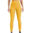 thumbnail image 1 of CheerKidz High Waisted Workout Leggings for Women Tummy Control Solid Color Soft Yoga Pants Womens Slim Gym Workout Running Leggings(Yellow,XL), 1 of 9