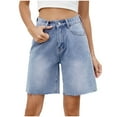 thumbnail image 1 of CheerKidz Jean Shorts for Women Trendy High Waisted Denim Shorts Carpenter Stretchy Spring Summer Casual Water-Washed Jeans Shorts(Blue,2XL), 1 of 7