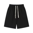 thumbnail image 1 of CheerKidz Men and Women's Casual Loose Elastic Drawstring Summer Beach Fashion Fallow Pockets Elastic Waist Exercise Shorts(Black,XXXXXL), 1 of 8
