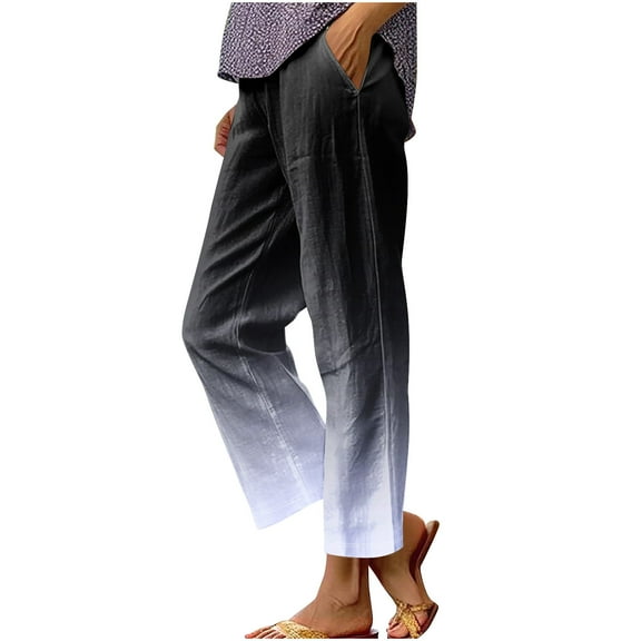 CheerKidz Straight Pants for Women's High Waist Stretch Casual Button Dress Pants Business Work Ankle Length Trousers with Pockets(White#1,XL)