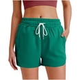 thumbnail image 1 of CheerKidz Summer Shorts for Women Casual Elastic Waist Drawstring Lightweight Beach Home Short Pants with Pockets(Mint Green,S), 1 of 7