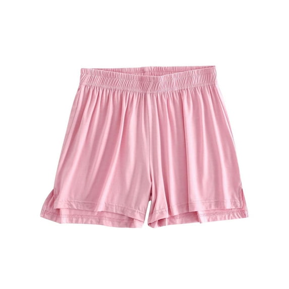 CheerKidz Summer Shorts for Women's Solid Color Breathable High Waisted Thin Shorts Lightweight Home Pants Soft Underwear(Pink,XL)