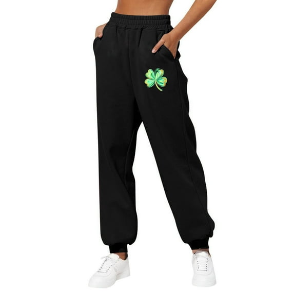 CheerKidz Sweatpants Women Casual Elastic Waist Baggy Joggers Workout Loose Home Lightweight Comfy Sweat High Waisted Athletic Pants with Pockets(Black#2,M)