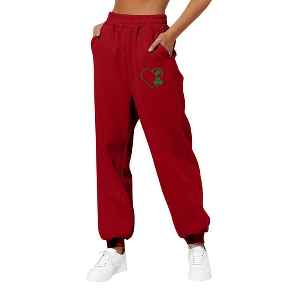 CheerKidz Sweatpants Women Casual Elastic Waist Baggy Joggers Workout Loose Home Lightweight Comfy Sweat High Waisted Athletic Pants with Pockets(Wine#3,S)