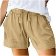 thumbnail image 1 of CheerKidz Wide Leg Shorts for Women's Summer Casual Drawstring Shorts Plus Size High Waisted Jorts Vacation Side Buttons with Pockets(Khaki,S), 1 of 6