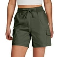 thumbnail image 1 of CheerKidz Women Workwear Shorts Summer Casual Chino Shorts High Waisted Solid Color Shorts Dressy Wide Leg Shorts with Pockets(Army Green,M), 1 of 6