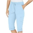 thumbnail image 1 of CheerKidz Women's Fashion Multi-Pocket Work Pants Lightweight Hiking Jogging Outdoor Street Trousers for Travel Sports and Active(Light Blue,XL), 1 of 5