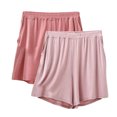 thumbnail image 1 of CheerKidz Women's Loose Solid Color Shorts 2PCS Fashion Casual Three-quarter Shorts Elastic Waist Pocket Shorts Summer Breathable Home Pants(Pink,XXXXL), 1 of 2