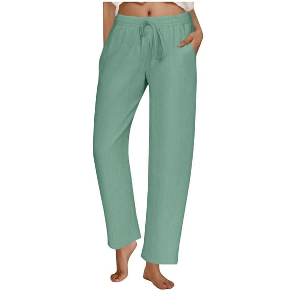 CheerKidz Women's Quick-Dry Sport Pants Lightweight Elastic Waist Casual Trousers with Pockets Loose Fit for Yoga Gym Active Wear(Mint Green,M)