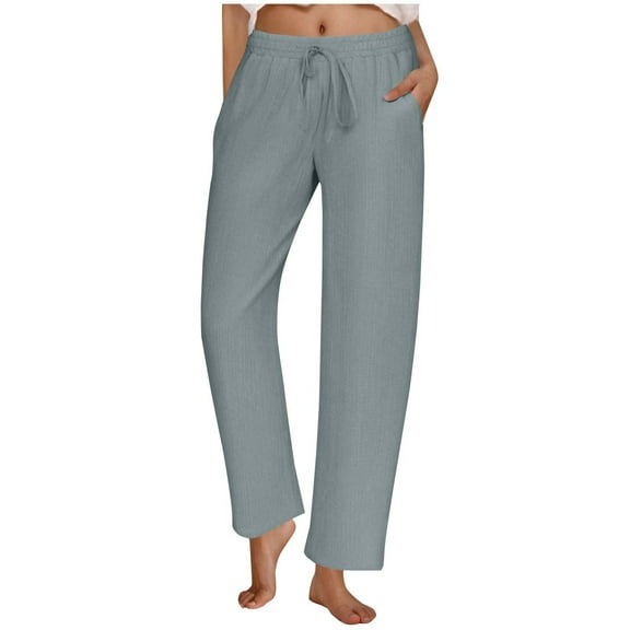 CheerKidz Women's Quick-Dry Sport Pants Lightweight Elastic Waist Casual Trousers with Pockets Loose Fit for Yoga Gym Active Wear(Gray,2XL)