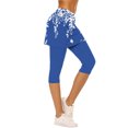 thumbnail image 1 of CheerKidz Women's Summer 2-Piece Yoga Pants Set Vacation Skirt with Sports Shorts High Waist Elastic Waistband Comfy Athletic Outfit Calf Length Short Pants(Sky Blue#1,2XL), 1 of 6