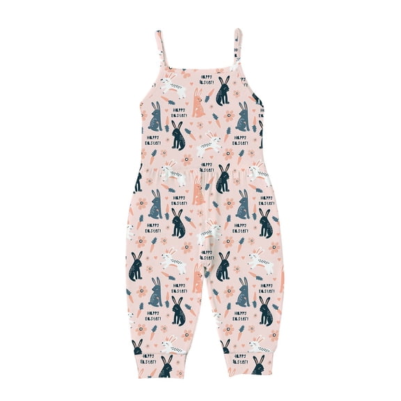 CheerKidz Cute Flowers Print Suspenders Romper for Toddler Kids Boys Girls Perfect for Summer Easter Outdoorand Casual Wear 1-5 Years(Pink,4 Years)