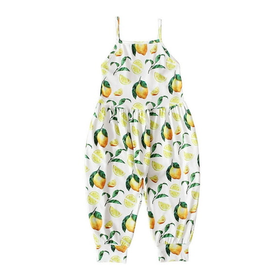 CheerKidz Cute Leopard Print Suspenders Romper for Toddler Kids Boys Girls Sleeveless Outfits - Perfect for Summer Outdoor Adventures and Casual Wear(Yellow#1,4 Years)