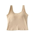 thumbnail image 1 of CheerKidz Fashion Women's Summer Camisole Solid U-Neck Sleeveless Casual Top,Soft Basic Tee for Daily Wear and Party(Beige,XL), 1 of 4