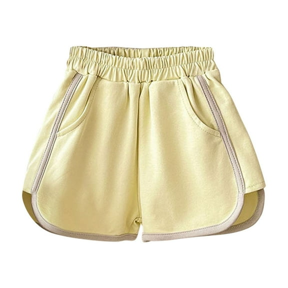 CheerKidz Girls Candy Colored Elastic Waist Shorts and Flat Corner Pants Children’s Fashion Pants for Softable and Versatile Everyday Wear 6-12 Years(,6 Years)