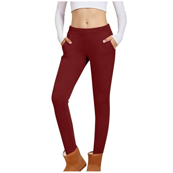 CheerKidz Girls Solid Color Elastic Waist Side Pocket Sports Sweatpants Long Pants for Kids Comfortable Breathable Soft Stretchy Activewear Playwear Casual Wear Daily Outfits(Wine,8-9 Years)