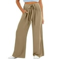 thumbnail image 1 of CheerKidz Girls Wide Leg Pants Casual Elastic Waist Pocket Pants Solid Color Loose Fit Comfortable Everyday Wear Soft Breathable Flowy Trousers(Khaki,5-7 Years), 1 of 4