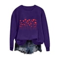 thumbnail image 1 of CheerKidz Hooies for Women Long Sleeve Hooded Sweatshirts Round Neck Pullover Loose Lightweight Blouse Tops for Valentine's Day(Purple,XS), 1 of 4