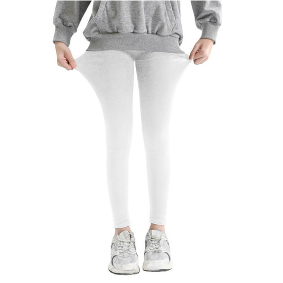 CheerKidz Kids' Comfortable Leggings for Girls Soft and Breathable Design High Elasticity Tights Perfect for Outdoor Play and Casual Style 2-13 Years(White,4 Years)
