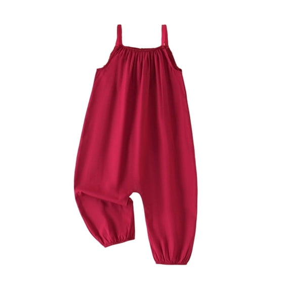 CheerKidz Kids Jumpsuit Playsuit Romper Summer Outfit for Toddler Girls Cute Spaghetti Strap Elastic Rompers Loose Fit Onesie Jogger Pants