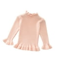 thumbnail image 1 of CheerKidz Kids Solid Color Long Sleeve Sweaters Children Casual Crew Neck Knit Cute Fall Winter Pullover Tops 4-10 Years Wool Bottoming Shirt(Pink#1,5 Years), 1 of 3
