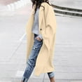 thumbnail image 1 of CheerKidz Oversized Faux Wool Coat Womens Winter Warm Long Sleeve Notched Lapel Button Closure Patch Pockets Versatile Wardrobe Staple Casual Outfit Cold Weather(Beige,M), 1 of 9