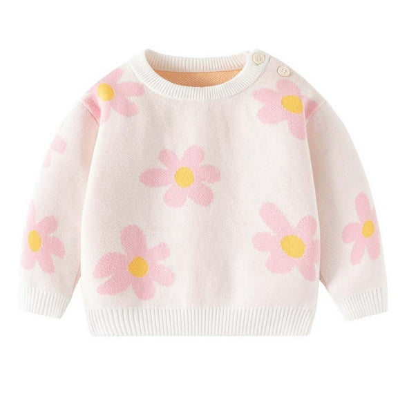 CheerKidz Toddler Baby Girls Boys Knit Sweater Round Neck Long Sleeve Ruffle Pullover Sweatshirt Unisex Children Fall Winter Crewneck Clothes(Beige,3 Years)