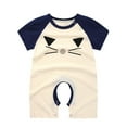 thumbnail image 1 of CheerKidz Toddler Baby Girls and Boys Short Sleeve Letter Print T-Shirt Jumpsuit Romper for Stylish and Comfortable Everyday Wear 0-18 Months(Beige,0-3 Months), 1 of 9