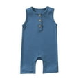 thumbnail image 1 of CheerKidz Toddler Baby Girls Boys Sleeveless Romper Solid Color T-Shirt Jumpsuit for Lightweight Comfort and Stylish Summer Outfits 0-24 Months(Navy,0-3 Months), 1 of 3