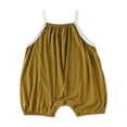 thumbnail image 1 of CheerKidz Toddler Boys Short Sleeve Button Jumpsuit Solid Color Romper Infant Baby Casual Outfit Playwear Soft Comfortable Daily Wear(Yellow,3-6 Months), 1 of 8