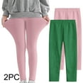 thumbnail image 1 of CheerKidz Toddler Girls' 2PCs Soft and Breathable Leggings 3-12 Years Comfortable Pants for Kids,Ideal for Lightweight Comfort and Active Play(Green#2,7 Years), 1 of 9
