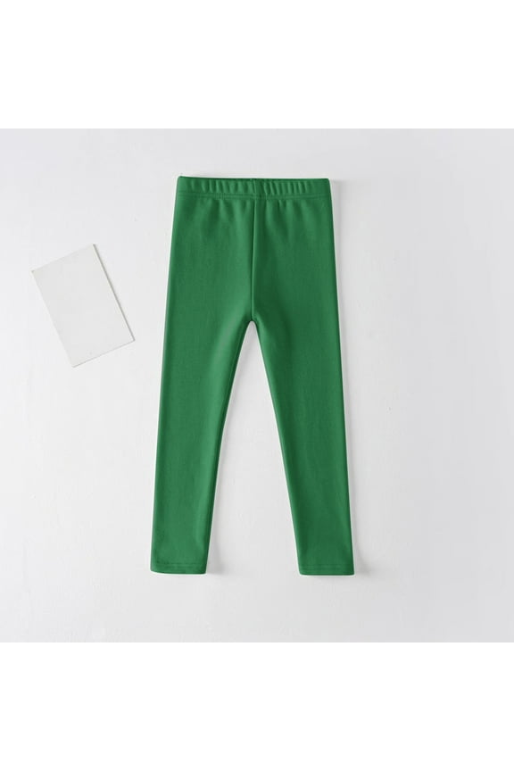 Toddler Girls' Soft and Breathable Leggings 3-12 Years Comfortable Full Length Pants for Kids,Ideal for Lightweight Comfort and Active Play(Green#1,5 Years)