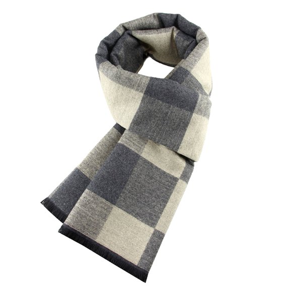 CheerKidz Unisex Classic Brushed Scarf Warm Thickened Flannel Soft Winter Neck Wrap Fashionable Knitted Striped Print for Christmas Halloween Birthday for Women Men(Beige#7,Free Size)