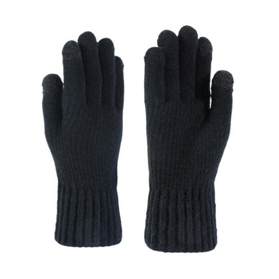 CheerKidz Unisex Winter Thermal Windproof Waterproof Thickened Warm Hat and Gloves Set Cold Weather Outdoor Activities Snow Sports for Women and Men(Black,Free Size)