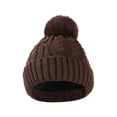 thumbnail image 1 of CheerKidz Winter Knitted Hat Unisex Fleece Lined Hat for Cold Weather Outdoor Activities Thermal Warm Thicken Cap for Men Women Outdoor Cycling(Coffee,Free Size), 1 of 2