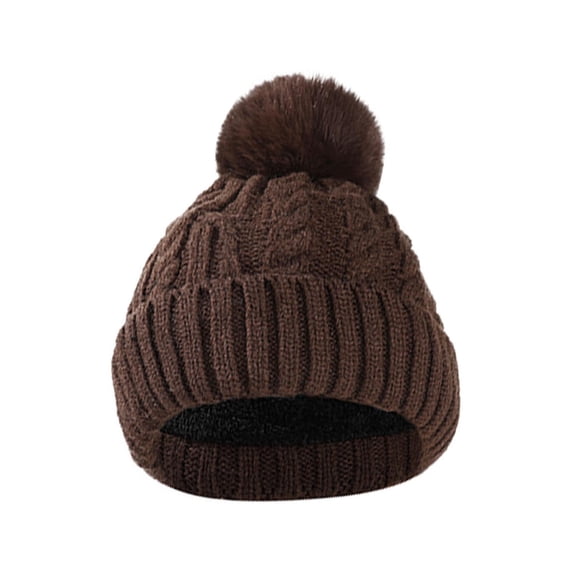 CheerKidz Winter Knitted Hat Unisex Fleece Lined Hat for Cold Weather Outdoor Activities Thermal Warm Thicken Cap for Men Women Outdoor Cycling(Coffee,Free Size)