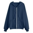 thumbnail image 1 of CheerKidz Women Fashion Solid Color Pocket Long Sleeve Loose Hooded Knit Cardigan Sweater Coat for Winter Spring Casual Warm Soft Thick Top Jacket for Daily Wear Work(Navy#1,S), 1 of 3