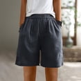 thumbnail image 1 of CheerKidz Women's Comfortable Summer Shorts Summer Cotton and Linen Elastic High Waist Linen Pants with Pockets for Casual and Comfort Wear, 1 of 5