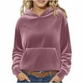 thumbnail image 1 of CheerKidz Women's Corduroy Top Casual Hooded Hoodie Long Sleeve Blouse with Pocket – Warm Textured Fabric Shirt for Fall and Winter Styling(Pink,2XL), 1 of 6