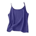 thumbnail image 1 of CheerKidz Women's Cotton Linen Solid Color Camisole Tops Summer Sleeveless Casual Cami,Lightweight Layering and Sleepwear(Z01-Blue,4XL), 1 of 6