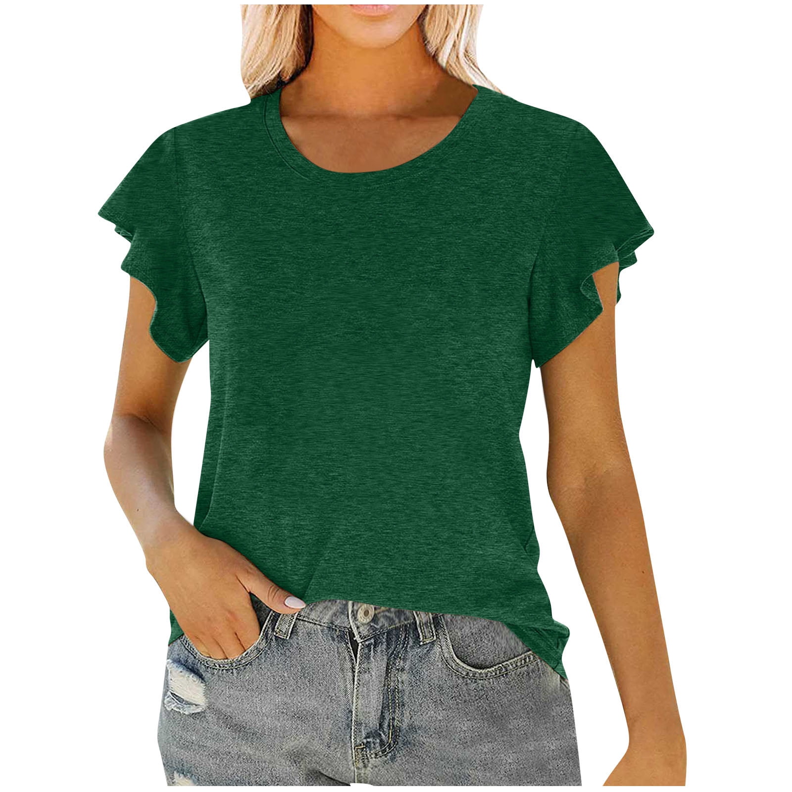 Women's Funny Graphic T-Shirt - Short Sleeve Crewneck Tee With "Feeling Kinda" Print