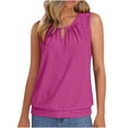 thumbnail image 1 of CheerKidz Women's Keyhole V-Neck Embroidered Tank Tops Summer 2025 Sleeveless Casual Shirt,Loose Fits Fashion Camisole,Trendy Eyelet Detail Beachwear(Hot Pink,M), 1 of 9