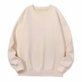 thumbnail image 1 of CheerKidz Women's Loose Fit Round Neck Sweatshirt - Long Sleeve Daily Wear Pullover Top Breathable Cotton Blend Casual Basic Fall Winter Layering (Beige#1,2XL), 1 of 8