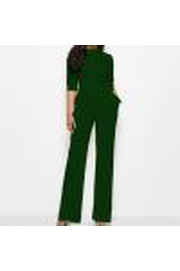 Women's Romper,High Waisted Slim Fit Party Jumpsuit,Elegant Long Pants Design Standing Collar Wide Leg Jumpsuit Pants