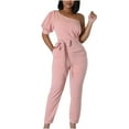 thumbnail image 1 of CheerKidz Women's Off Shoulder Strappy Romper Sexy Bodysuit Jumpsuit Fashionable Lady's Night Out Outfit(Pink,S), 1 of 9