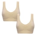thumbnail image 1 of CheerKidz Women's Plus Size Sports Bra Full Coverage Beige 5XL, 1 of 6