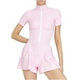 thumbnail image 1 of CheerKidz Women's Scrunch Butt Shorts Jumpsuit,Sexy Stretch Fit Romper for Gym or Night Out,Solid Color Bodysuit(Pink,M), 1 of 6