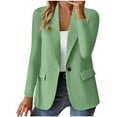 thumbnail image 1 of CheerKidz Women's Solid Color Long Sleeve Casual Blazer Lightweight Unlined Jacket Versatile Work Coat with Button Closure(Mint Green,L), 1 of 6
